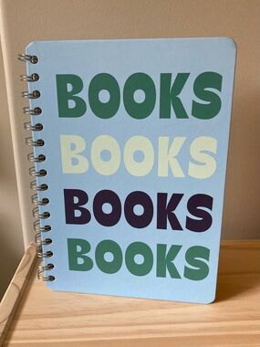 ‘Books’ Reading Log Spiral Notebook with Magnetic Bookmark